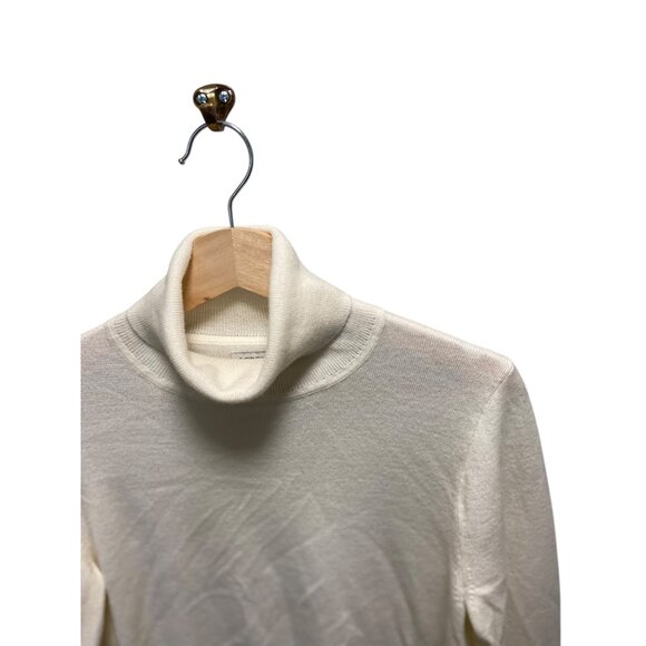 J.Crew Wool Blend Soft Ribbed Turtleneck Sweater Cream Size XL Minimalist Quiet - Picture 11 of 15
